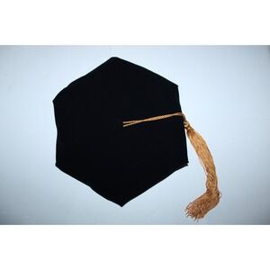 Oak Hall Black Velvet Gold Tassel Doctorate Degree Graduation Cap